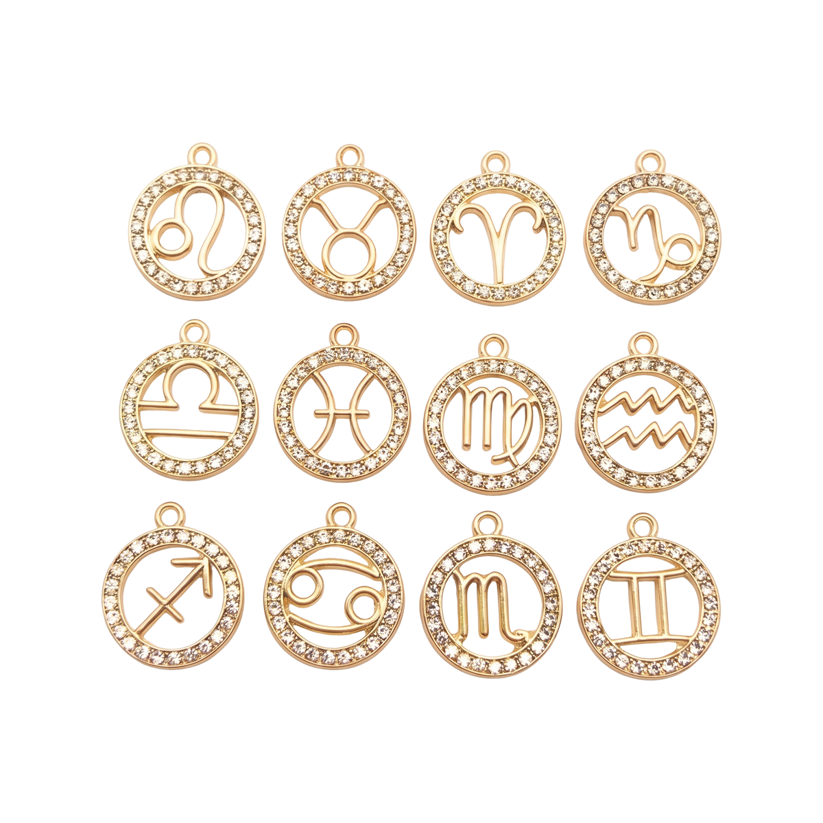 Signo Zodiacal Circular Dorado