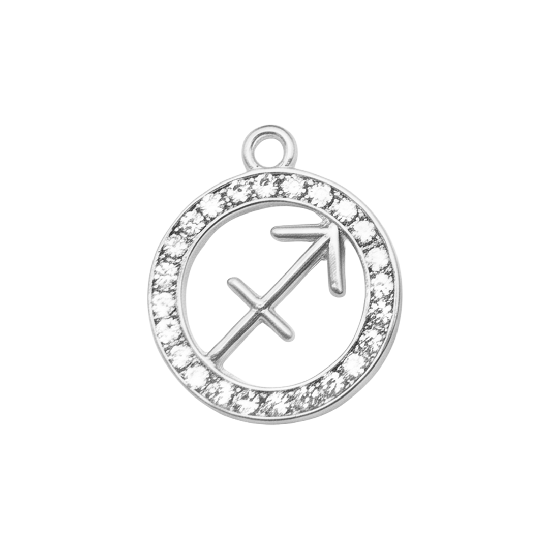 Signo Zodiacal Circular Plateado