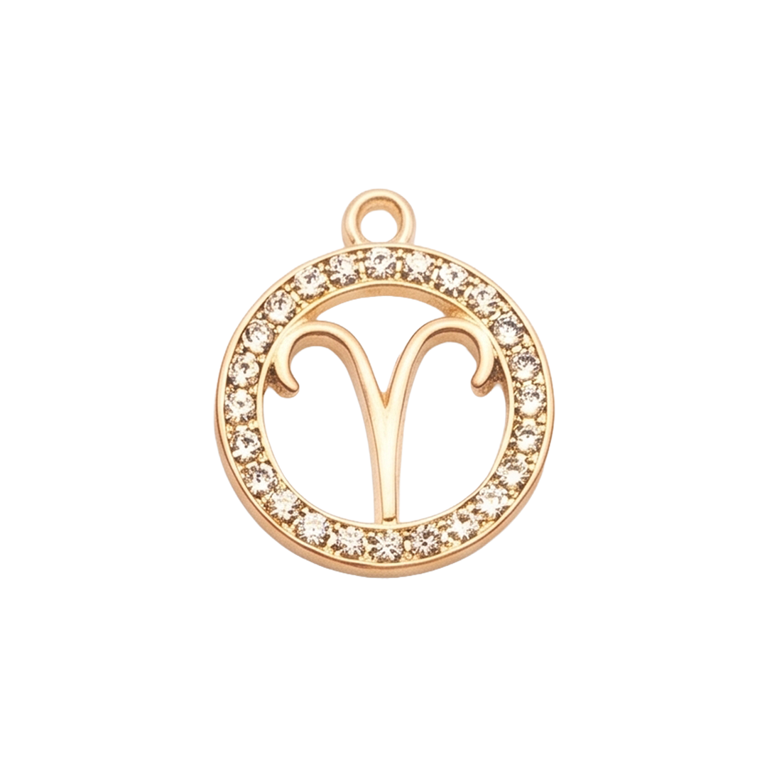 Signo Zodiacal Circular Dorado