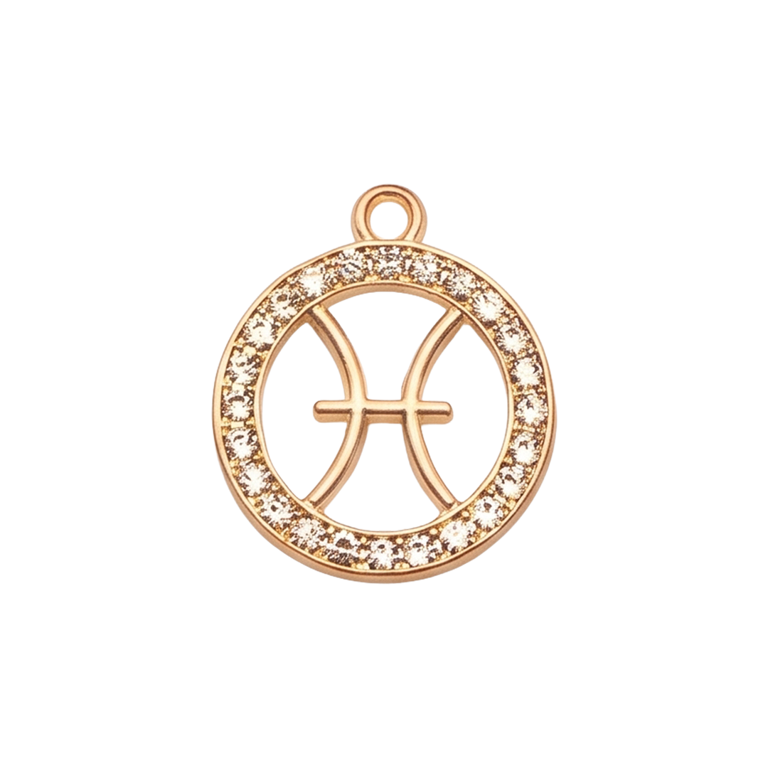 Signo Zodiacal Circular Dorado