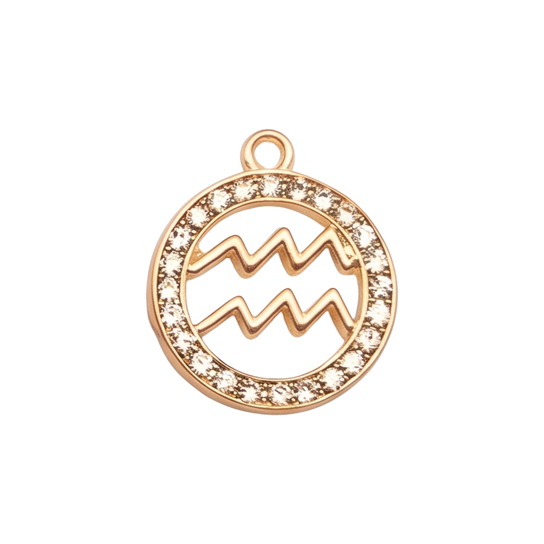 Signo Zodiacal Circular Dorado