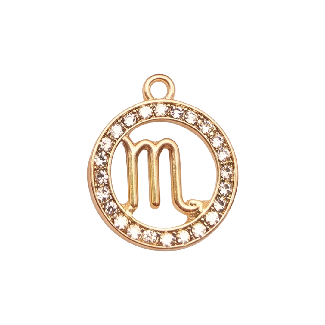 Signo Zodiacal Circular Dorado