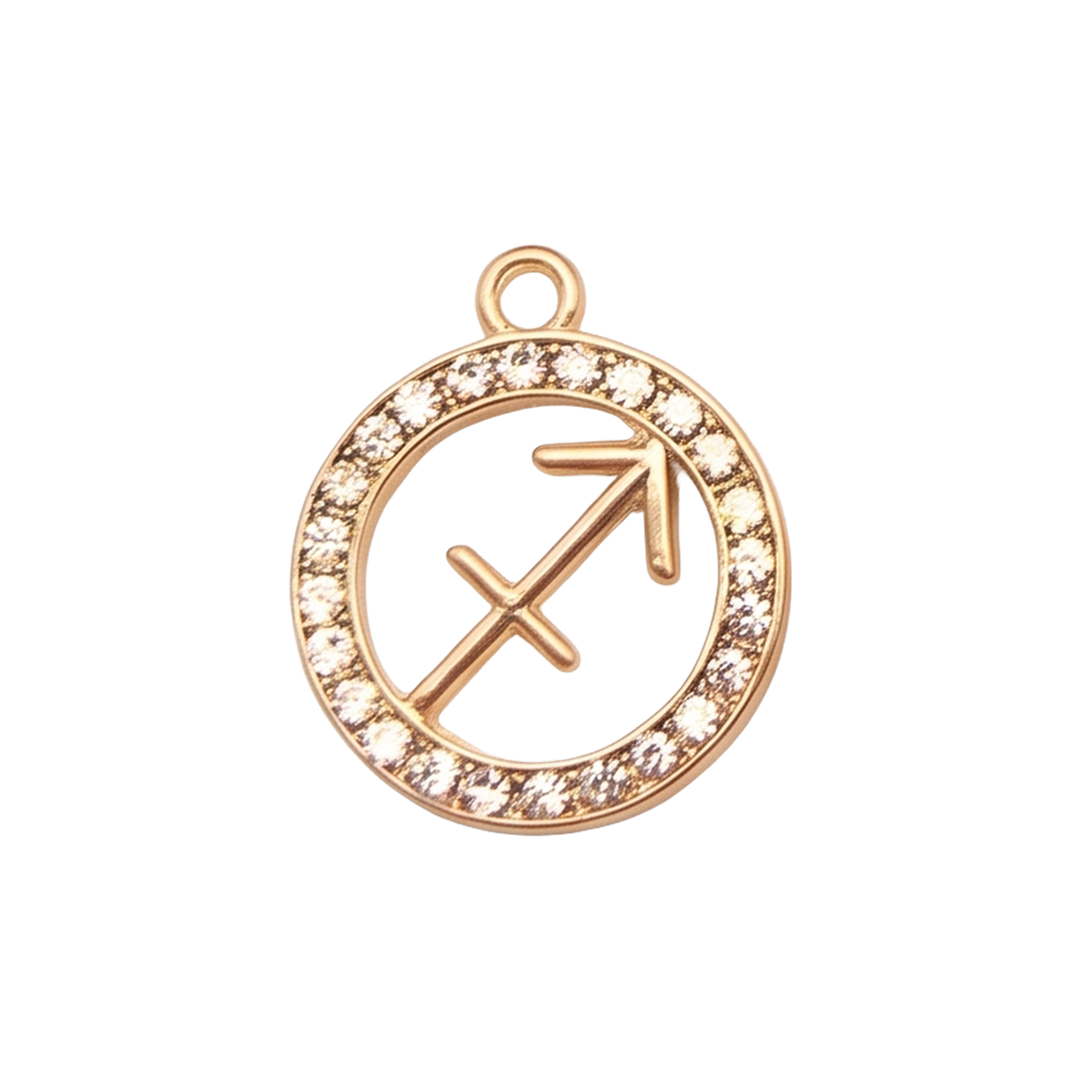 Signo Zodiacal Circular Dorado