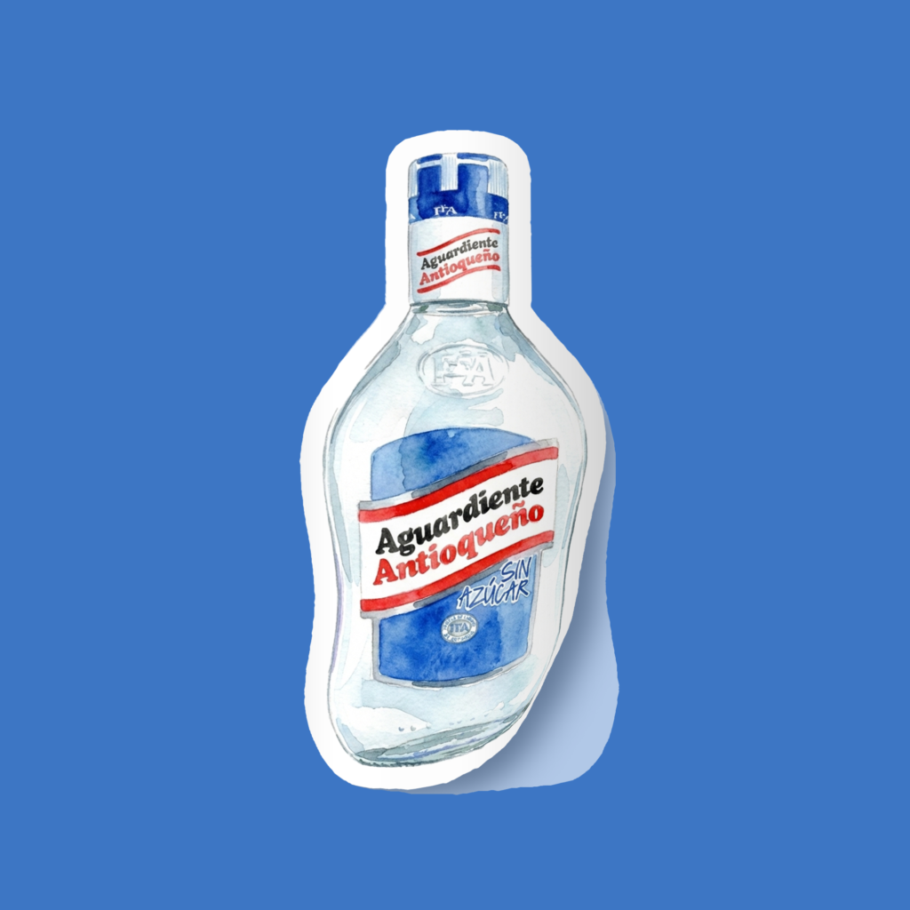 Sticker Aguardiente Azul