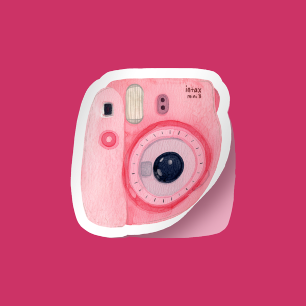 Sticker Polaroid Rosado